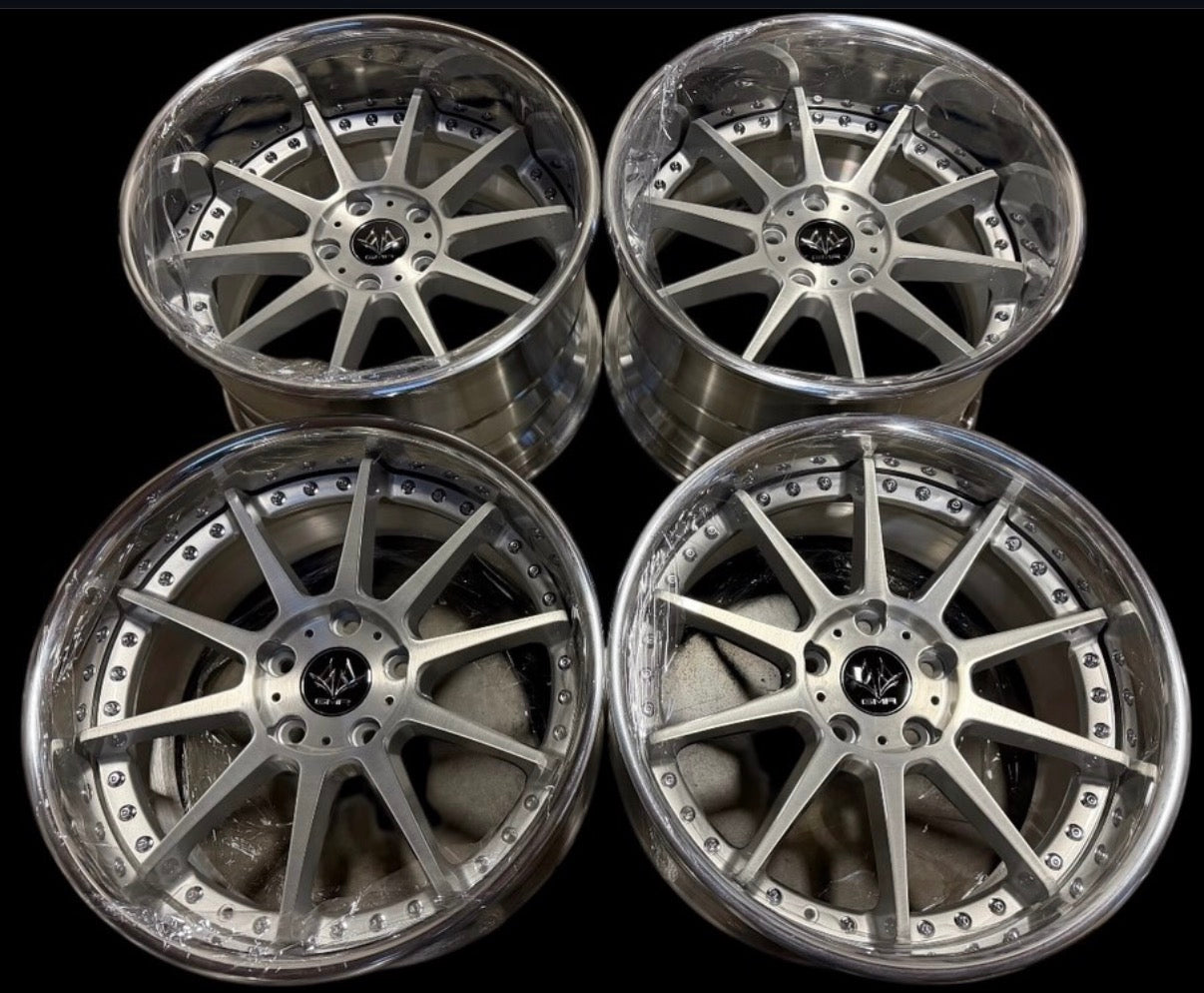 18” GMR Zion Silver Brush 5x114.3 (In stock sets) No resize